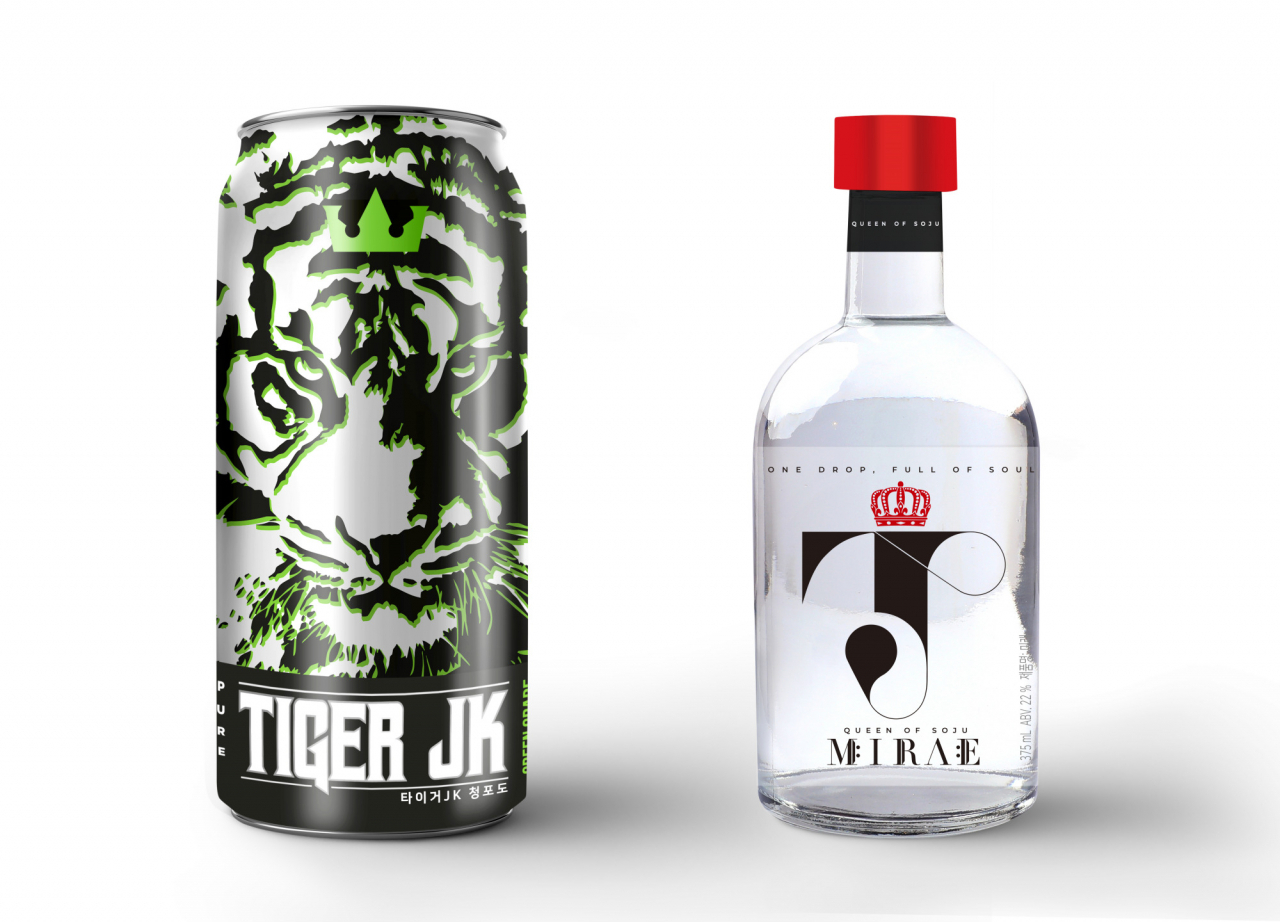 타이거JK 맥주, 윤미래 소주 [필굿뮤직 제공]