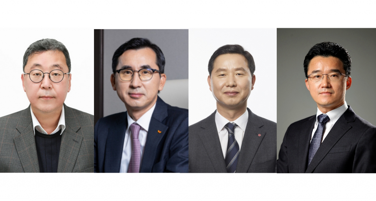 이규복(왼쪽부터) 현대글로비스 대표이사, 이성형 SK㈜ 사장, 차동석 LG화학 사장, 이태형 ㈜GS 부사장