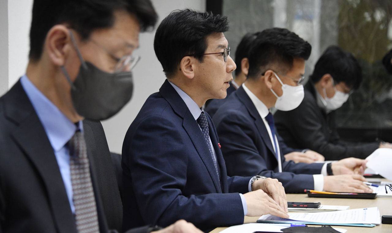 최상대 기획재정부 차관이 6일 서울 영등포구 한국수출입은행에서 열린 ‘재정집행관계차관회의’를 주재하며 모두발언을 하고 있다.[기획재정부 제공]