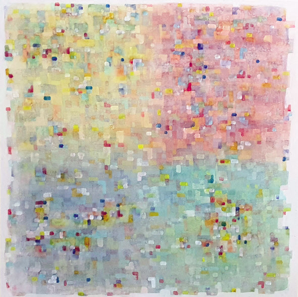 이진아, 별빛, 장지에 채색, 호분, 74&times;74cm, 2020