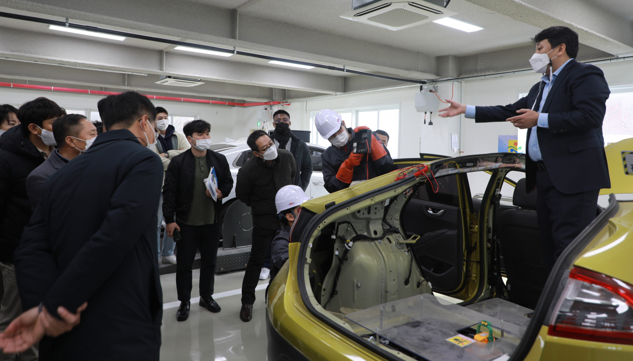 전기자동차 화재 대응 훈련