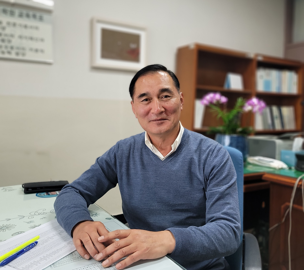 신석민 경남도체육회장 후보. [사진=임순택 기자]