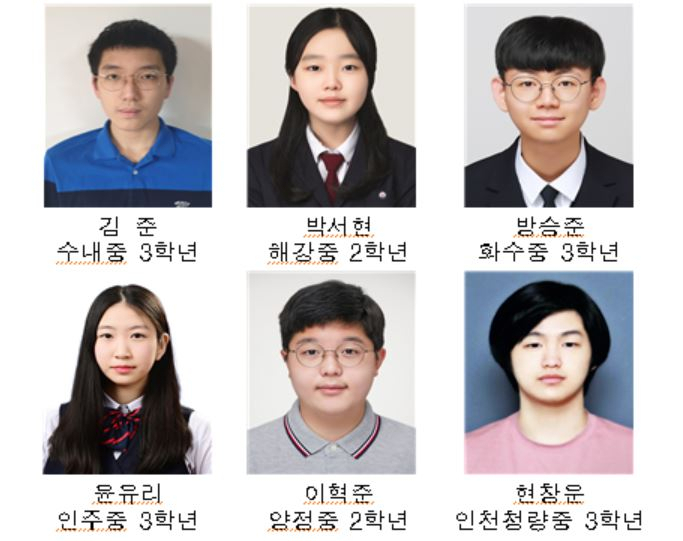 2022년 국제중등과학올림피아드 한국대표단.[과기정통부 제공]