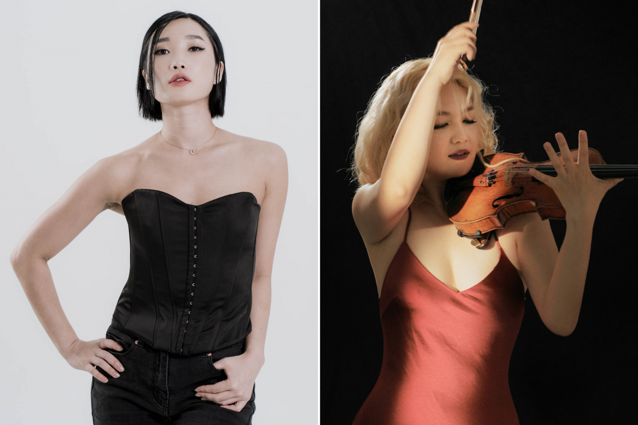 Waacking dancer Lip J (left) and violinist Cho Jin-joo (Lotte Concert Hall)