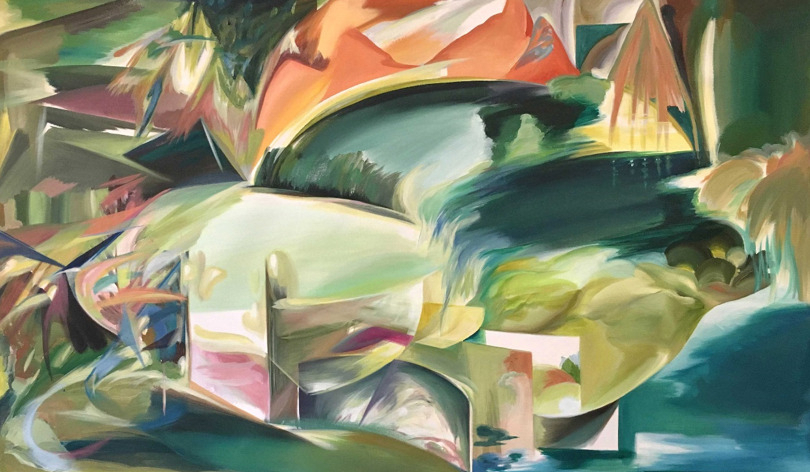 정신아,Fragmental Lights,2017,Acrylic on canvas,80x13cm