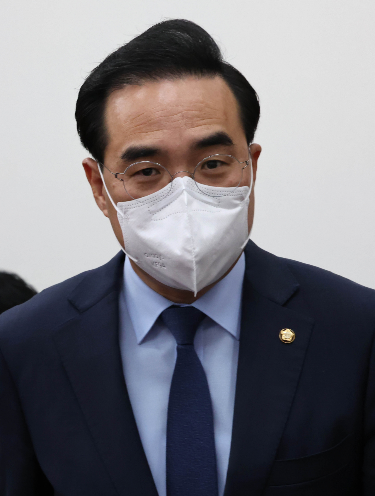 박홍근 더불어민주당 원내대표가 22일 국회에서 열린 정책조정회의에 참석하고 있다. [연합]