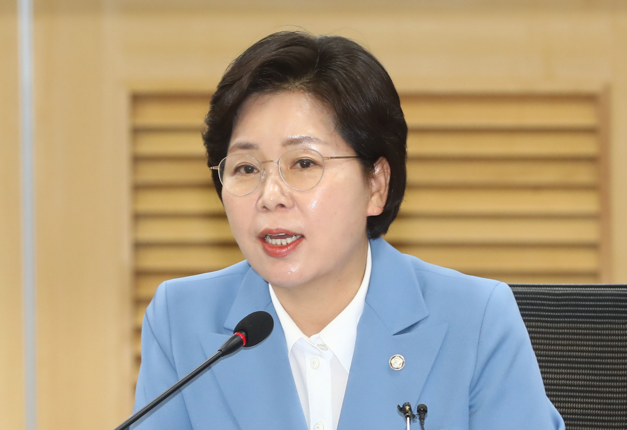 국민의힘 반도체산업 경쟁력 강화 특별위원회 위원장을 맡은 양향자 무소속 의원이 28일 오전 서울 여의도 국회 의원회관에서 열린 반도체산업 경쟁력 강화 특별위원회 제1차회의에서 인사말을 하고 있다. 이상섭 기자