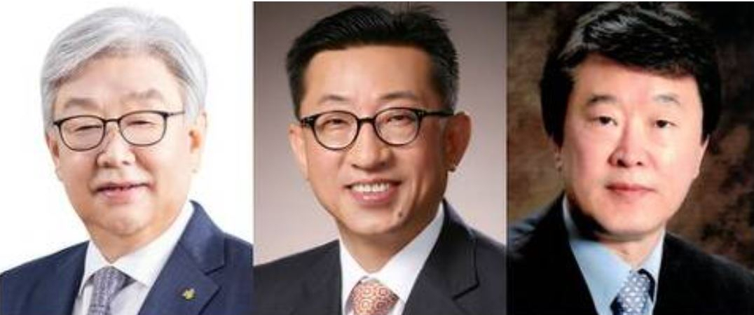 (왼쪽부터) 김정남 DB 보험그룹장 부회장, 고원종 DB 금융그룹장 부회장, 이재형 DB 제조서비스그룹장 부회장[DB그룹 제공]