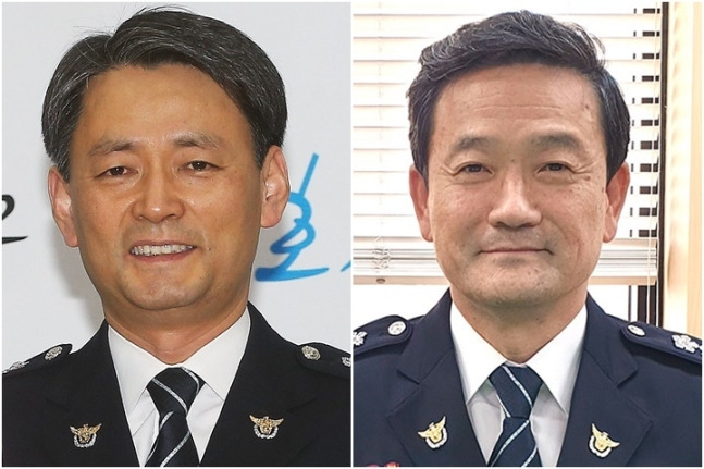 조지호(왼쪽부터) 신임 경찰청 차장과 김순호 경찰대학장 내정자. [연합]