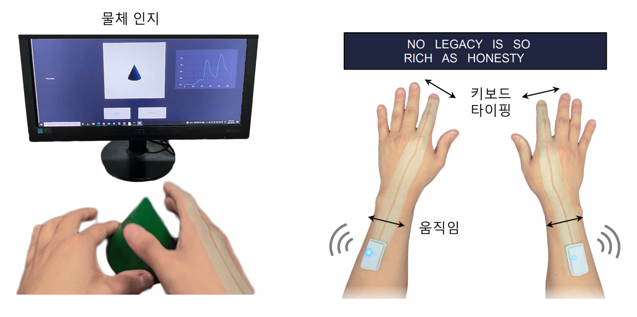 개발된 시스템을 이용한 물체 인식 및 가상 키보드 타이핑.[KAIST 제공]