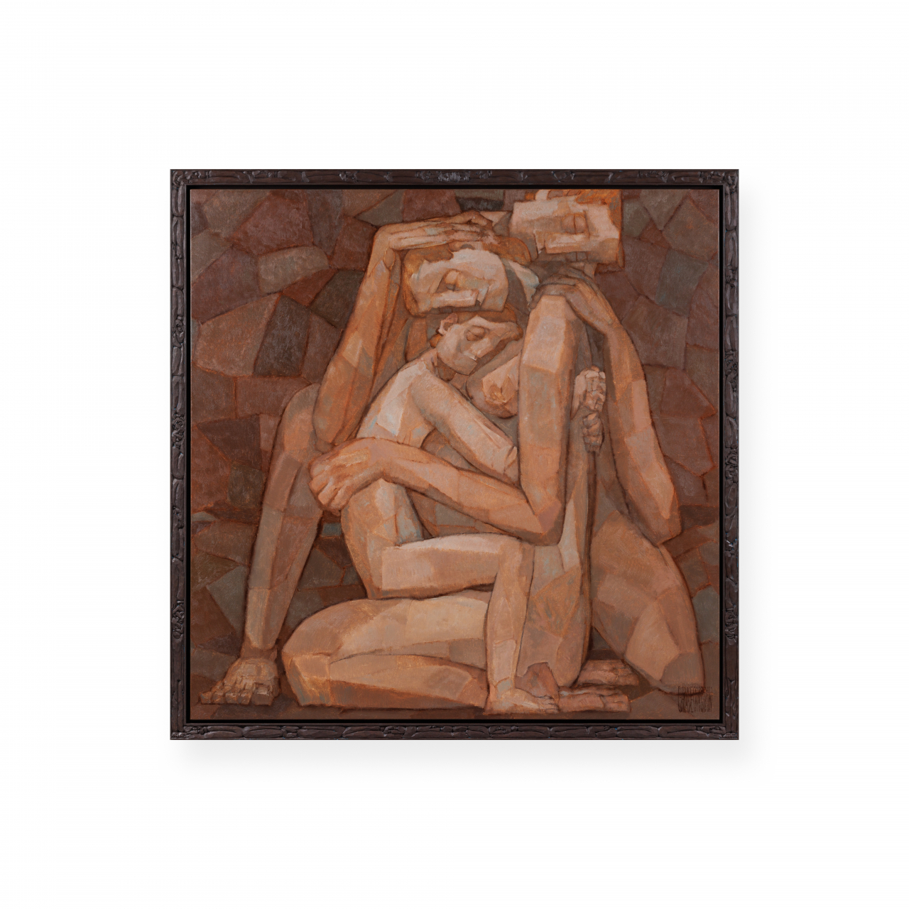 감성빈, 가족, 2022, 캔버스에유채, 나무에 조각액자, 140x140cm [서울미술관 제공]