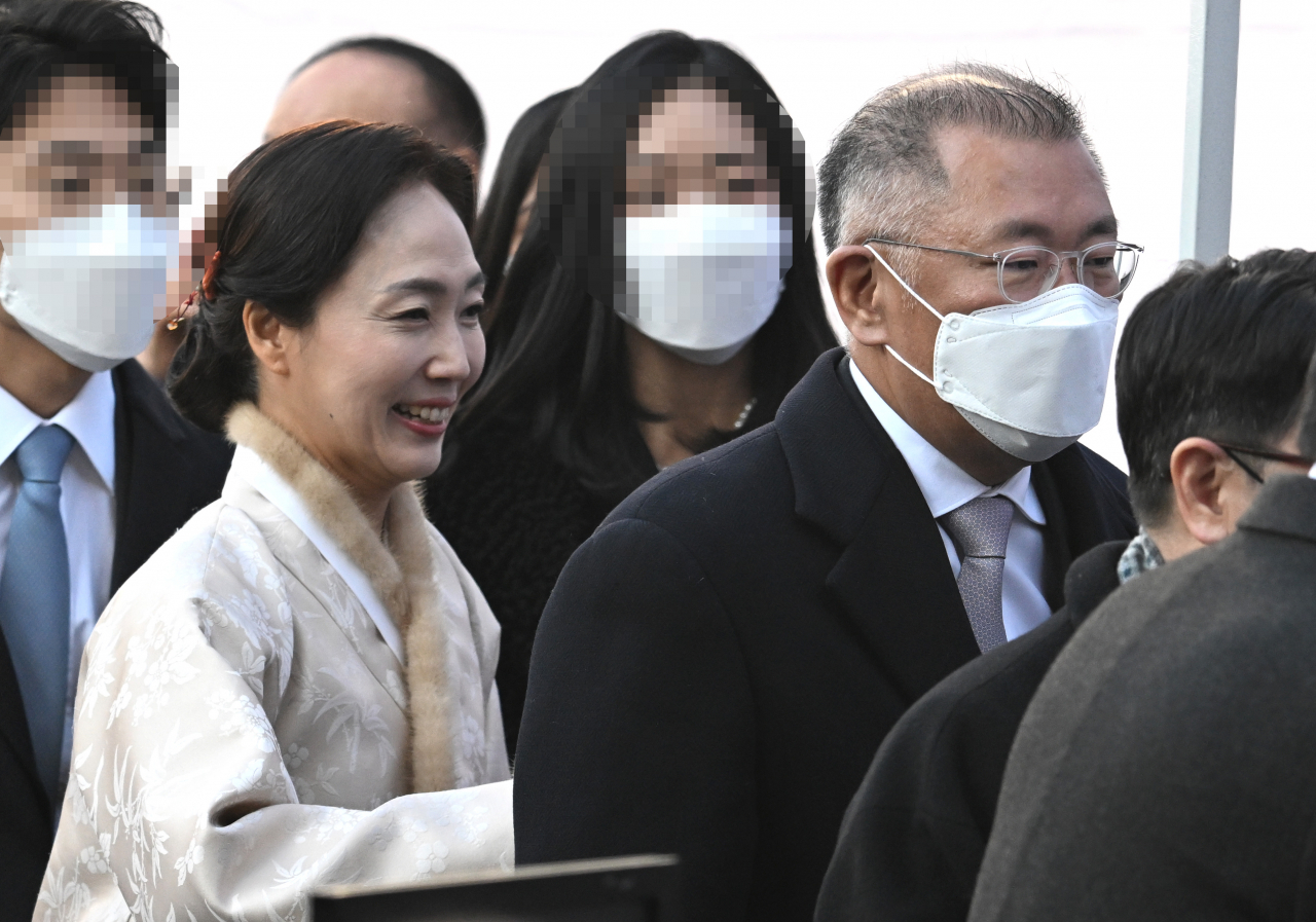 정의선 현대자동차그룹 회장 내외가 결혼식에 참석하고 있다. [사진=임세준 기자]