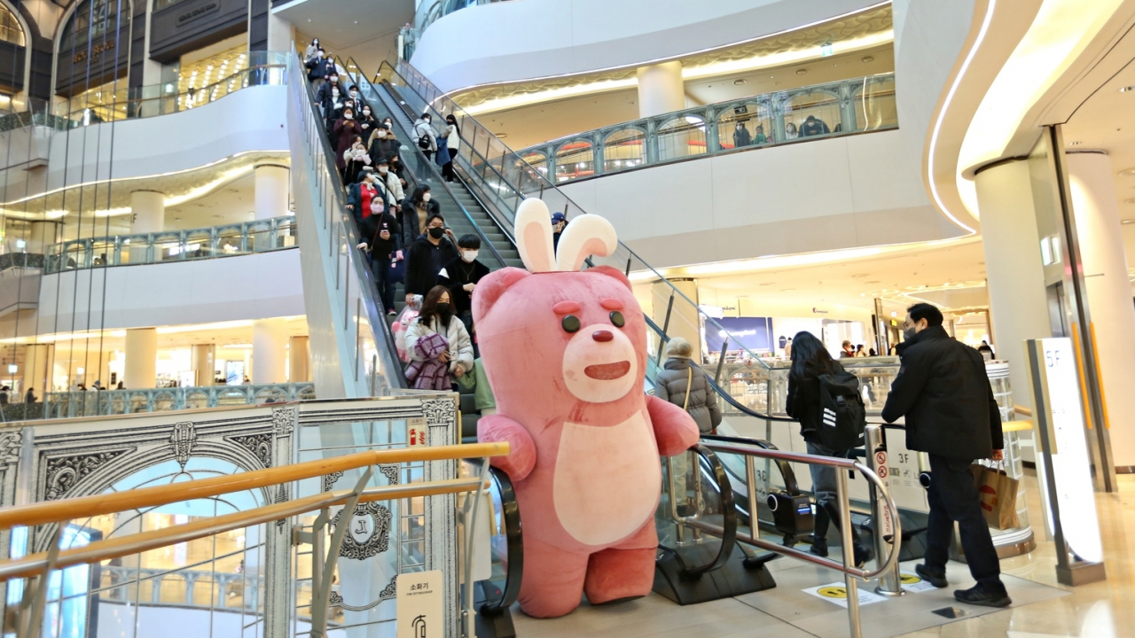 벨리토끼로 변신한 벨리곰 [롯데홈쇼핑 제공]