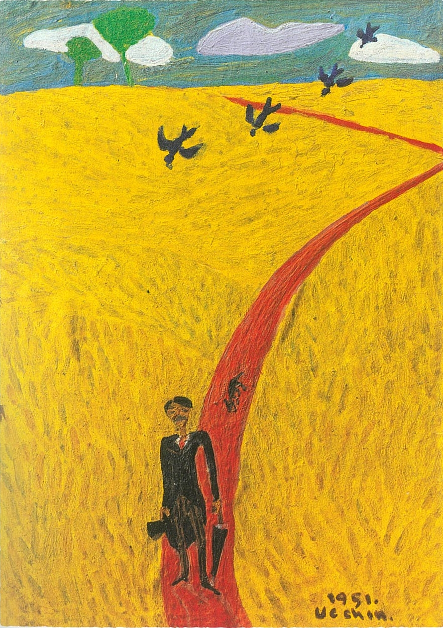 장욱진, 자화상, 1951, 종이에 유채, 14.8&times;10.8cm, 개인소장 [국립현대미술관 제공]