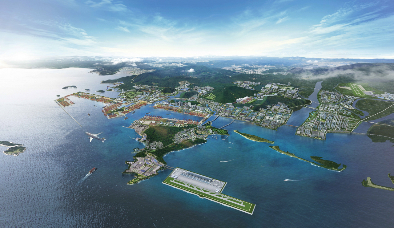 부산진해경제자유구역의 미래 발전 방향을 제시한 물류 Tri-port 조감도. [부산진해경자청 제공]