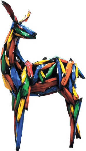 김우진, 사슴, 스테인리스 스틸에 우레탄, 270&times;180&times;100 cm, 2022