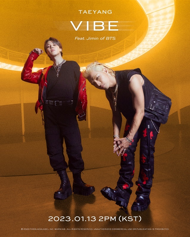 Teaser image of Taeyang's new digital single "Vibe" featuring BTS' Jimin (The Black Label)