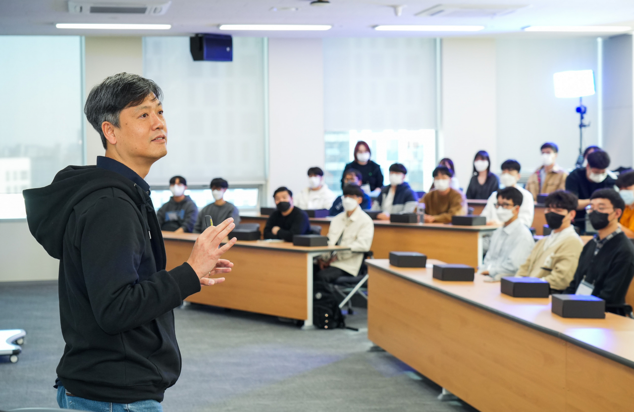 지난해 10월 서울대학교 시흥캠퍼스에서 열린 크래프톤 정글 1기 입소식에 참석한 장병규 크래프톤 이사회 의장. [크래프톤 제공]