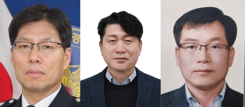 광주청 총경 승진 대상자.왼쪽부터 양백승 경무계장, 전병현 감찰계장, 양수근 강력계장. [광주경찰청 제공]