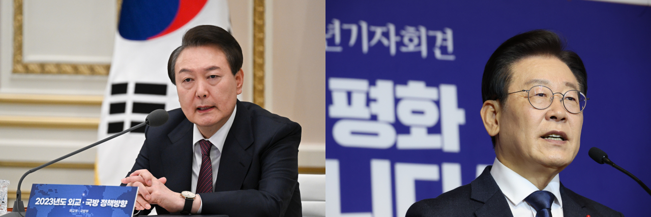 윤석열 대통령(왼쪽), 이재명 더불어민주당 대표.