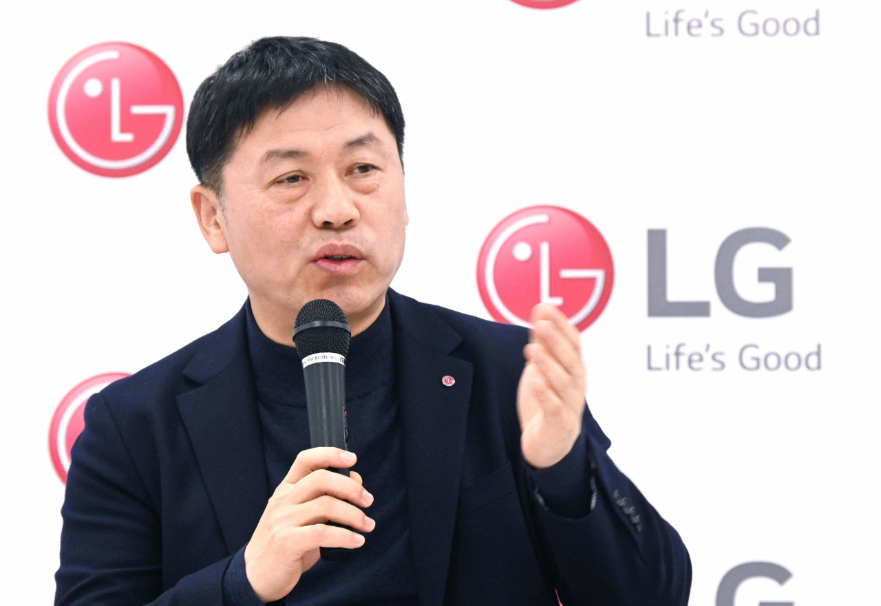 지난 9일(현지시간) 미국 테네시 클락스빌에 있는 LG전자 테네시 공장에서 류재철 LG전자 H&A 사업본부장 사장이 기자간담회를 열고 발언하고 있다. [LG전자 제공]