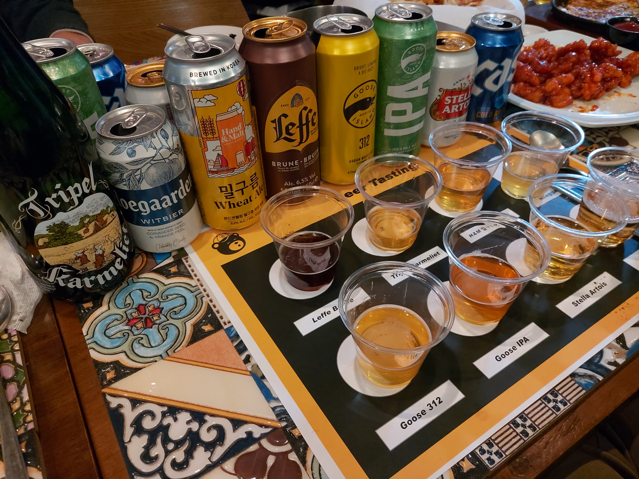 ‘비어마스터클래스’에서 시음했던 총 8종의 맥주. 김희량 기자