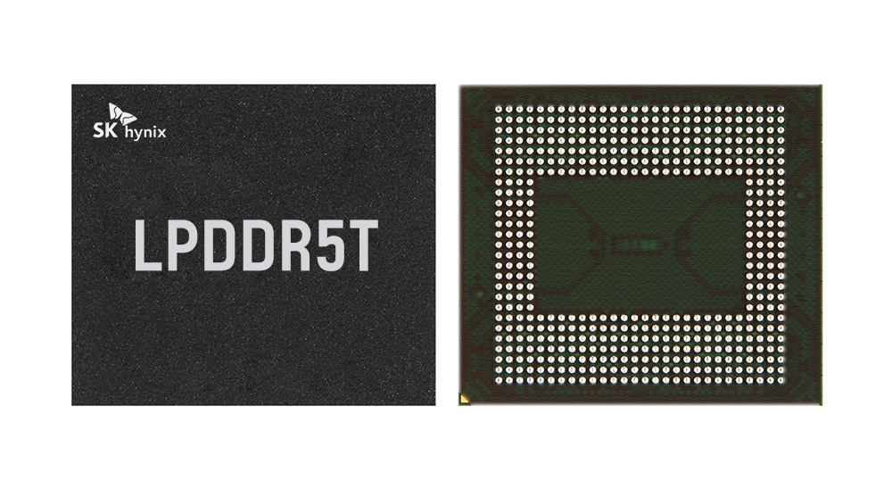 SK하이닉스가 개발한 현존 최고속 모바일용 D램 ‘LPDDR5T' 모습 [SK하이닉스 제공]