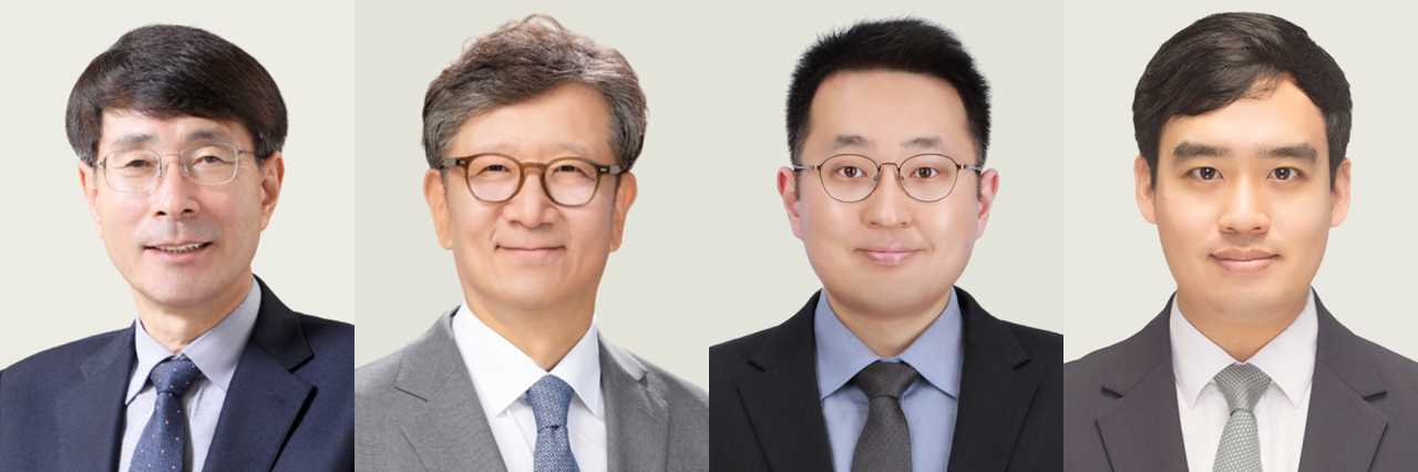 제16회 아산의학상 수상자 전장수, 강윤구, 정충원 교수, 박세훈 전문의(왼쪽부터)