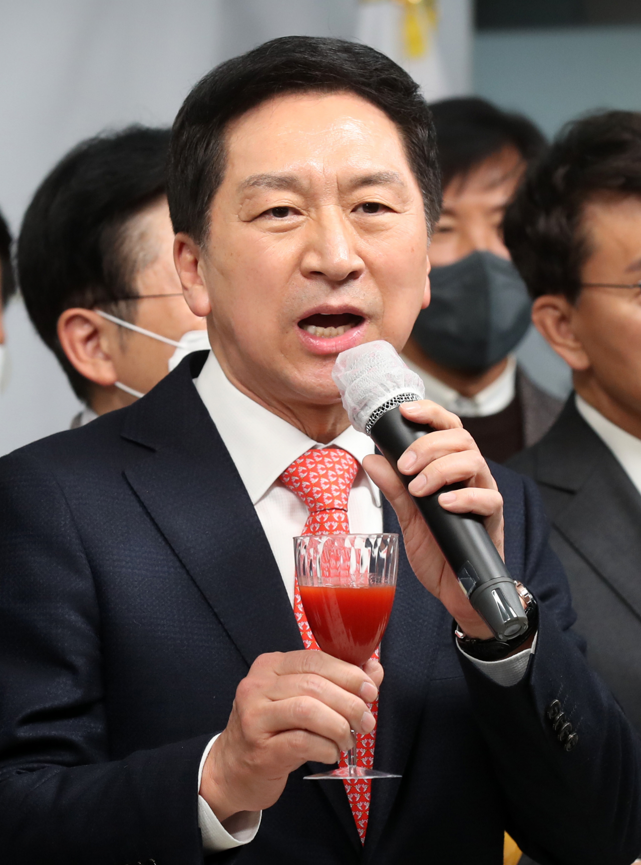 국민의힘 당권주자인 김기현 의원이 11일 오후 서울 영등포구 국민의힘 중앙당사에서 열린 2023 서울시당 신년인사회에서 인사말을 하고 있다. 이상섭 기자