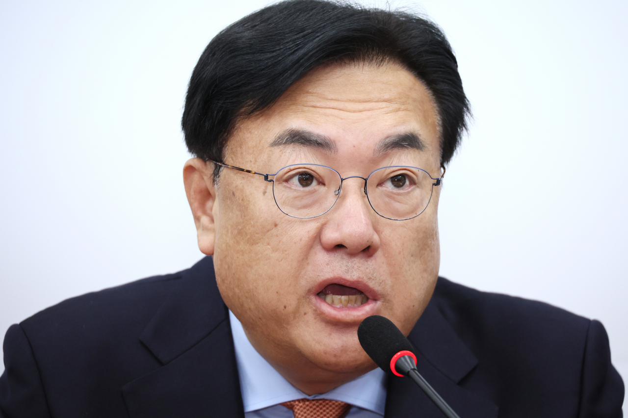 정진석 국민의힘 비상대책위원장이 26일 오전 국회에서 열린 비상대책위원회의에서 발언하고 있다. [연합]
