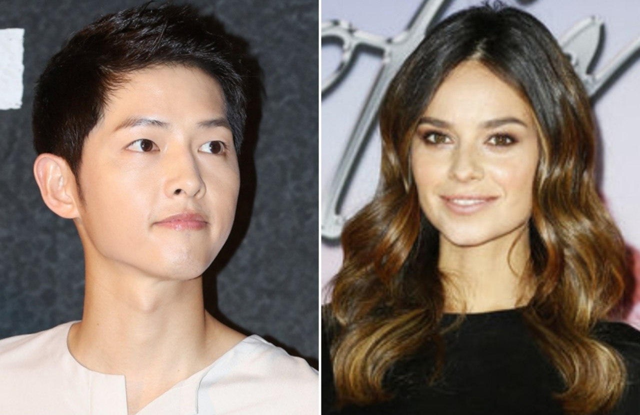 배우 송중기(왼쪽)와 그의 아내인 영국 배우 케이티 루이스 사운더스. [OSEN]