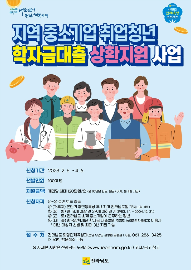 학자금 대출 상환 지원 포스터[전남도 제공]