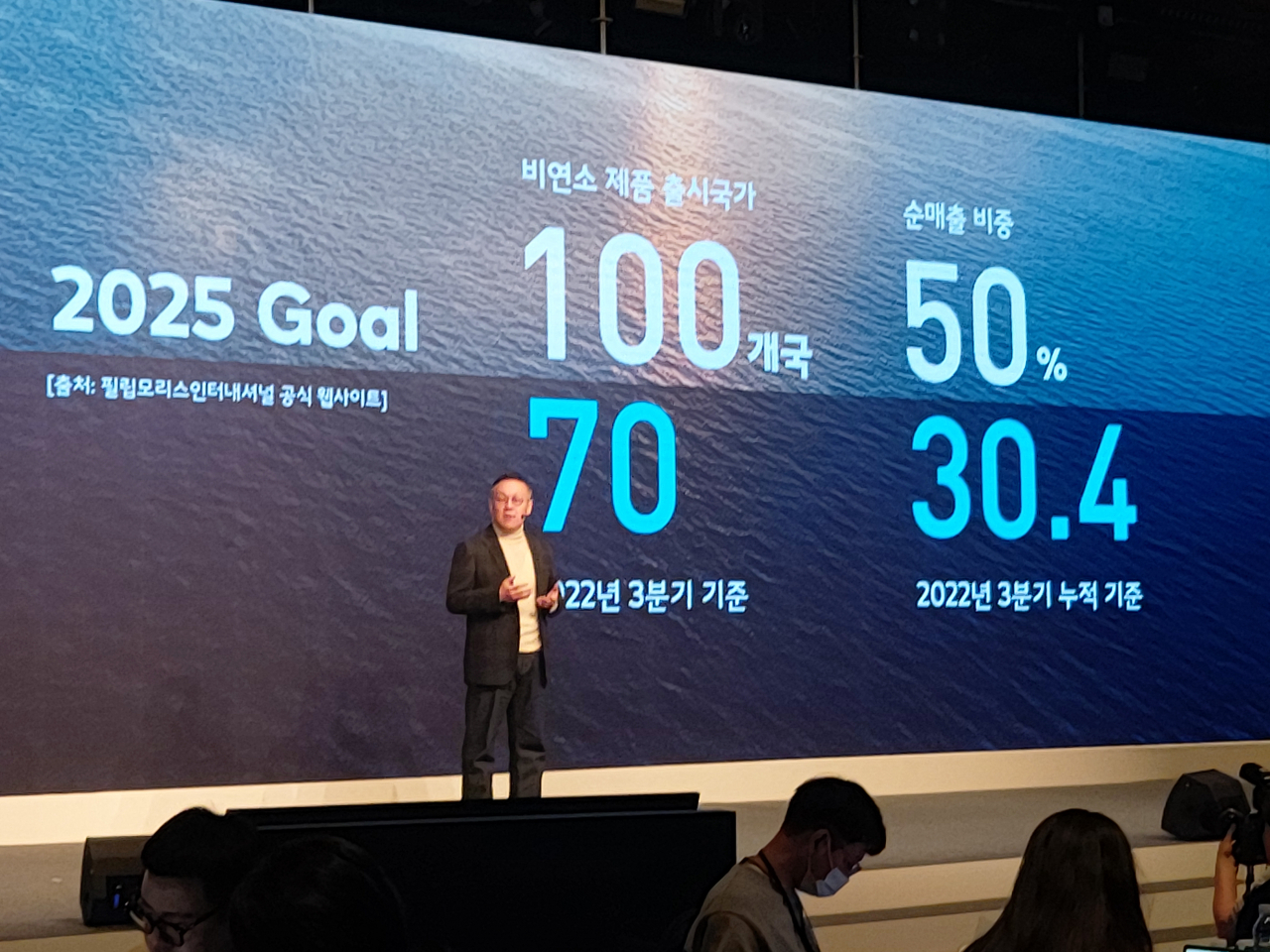 8일 서울 플라자호텔에서 진행된 한국필립모리스의 아이코스 일루마 원 출시 기자 간담회에서 백영재 한국필립모리스 대표가 발언하고 있다. 김희량 기자