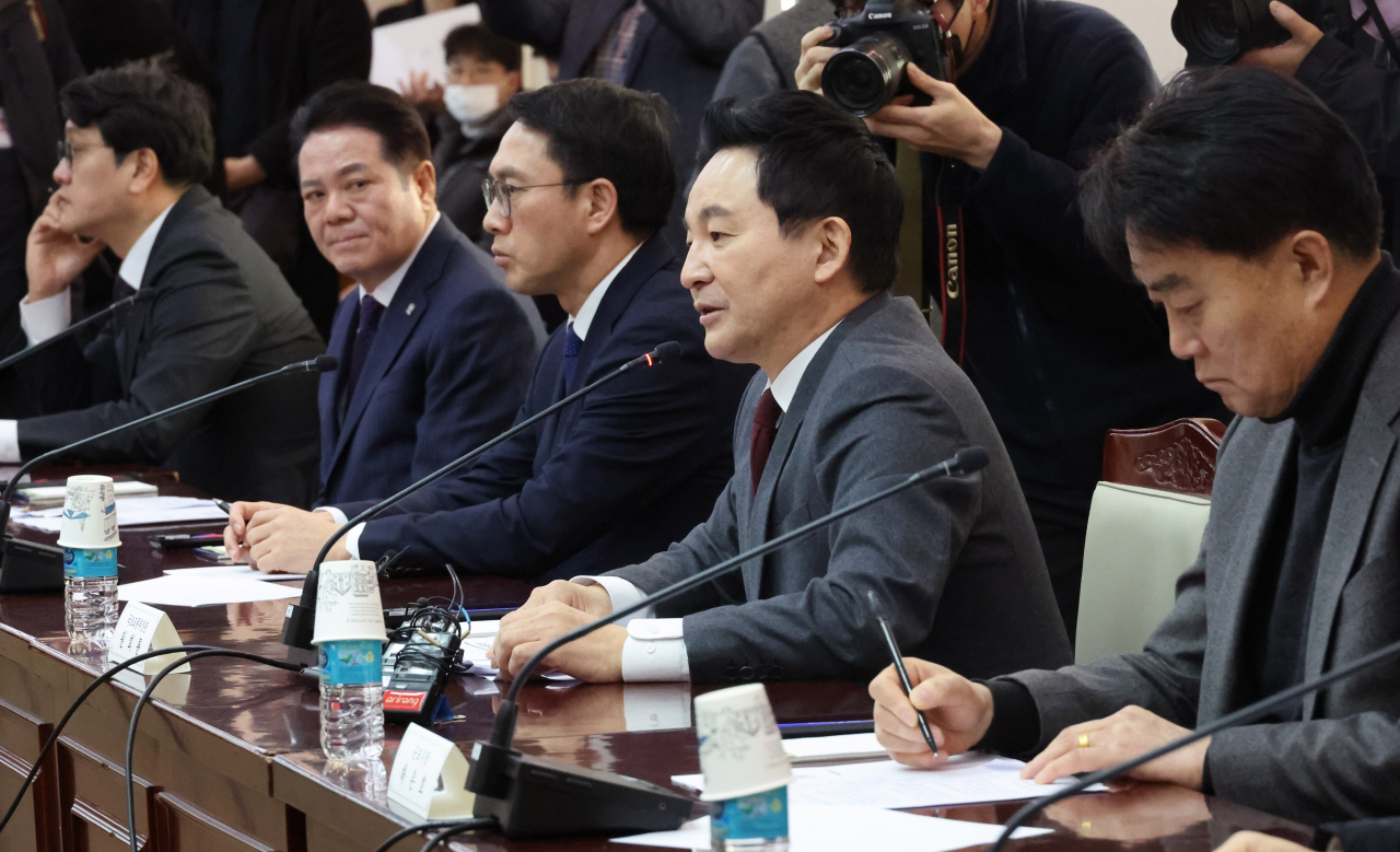원희룡 국토교통부 장관이 9일 정부서울청사에서 연 1기 신도시 자자체장 간담회에서 발언하고 있다. [연합]
