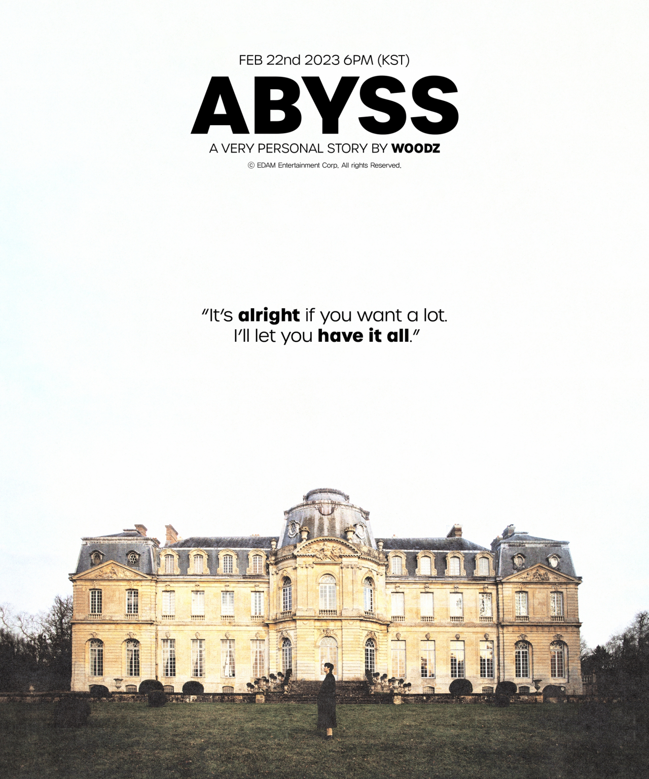 Teaser image of Woodz's pre-release single "Abyss" (EDAM Entertainment)