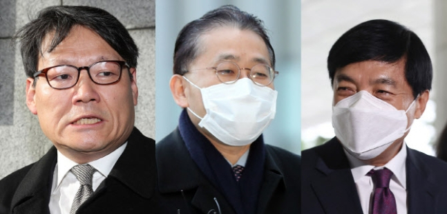 (왼쪽부터)이광철 전 청와대 민정비서관, 차규근 전 법무연수원 연구위원, 이성윤 전 서울고검장 [연합]