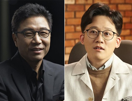 이수만 SM 전 총괄 프로듀서(왼쪽), 이성수 SM엔터테인먼트 대표. [연합]