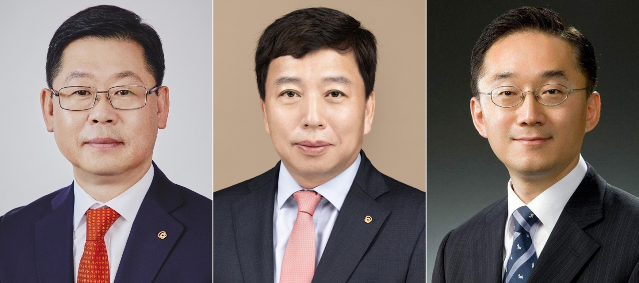 왼쪽부터 이구영 한화솔루션 사내이사 후보, 김인환 한화솔루션 기타비상무이사 후보, 장재수 한화솔루션 사외이사 후보 [한화솔루션 제공]
