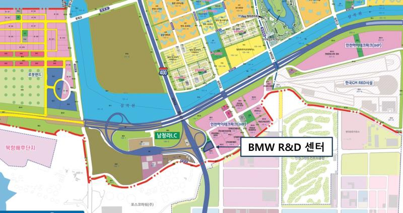 인천 청라 BMW R&D 센터 건립 위치도