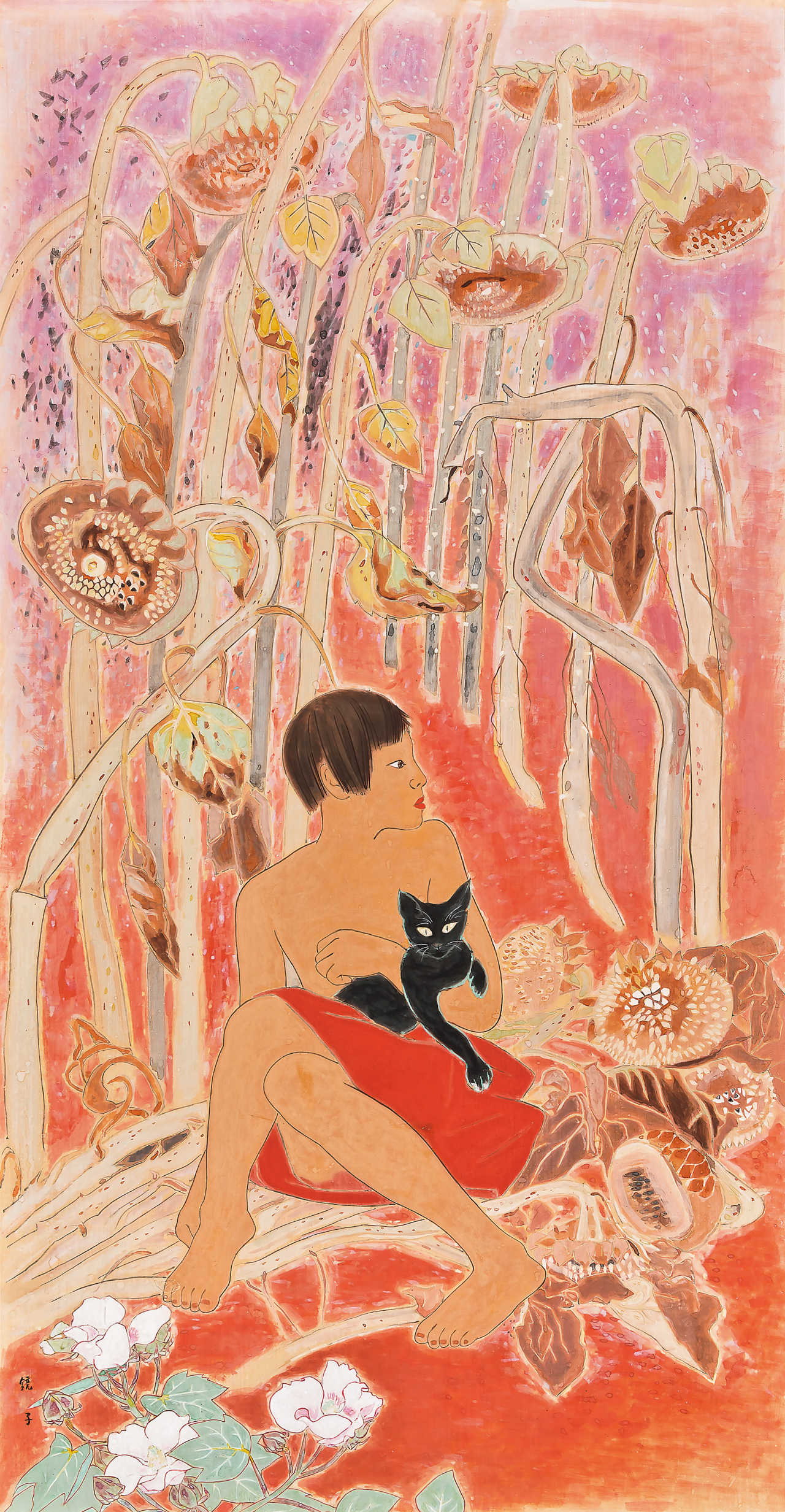 천경자, 1924 &ndash;2015, 〈정靜〉, color on paper, 162.5&times;85cm, 1955 [서울옥션 제공]