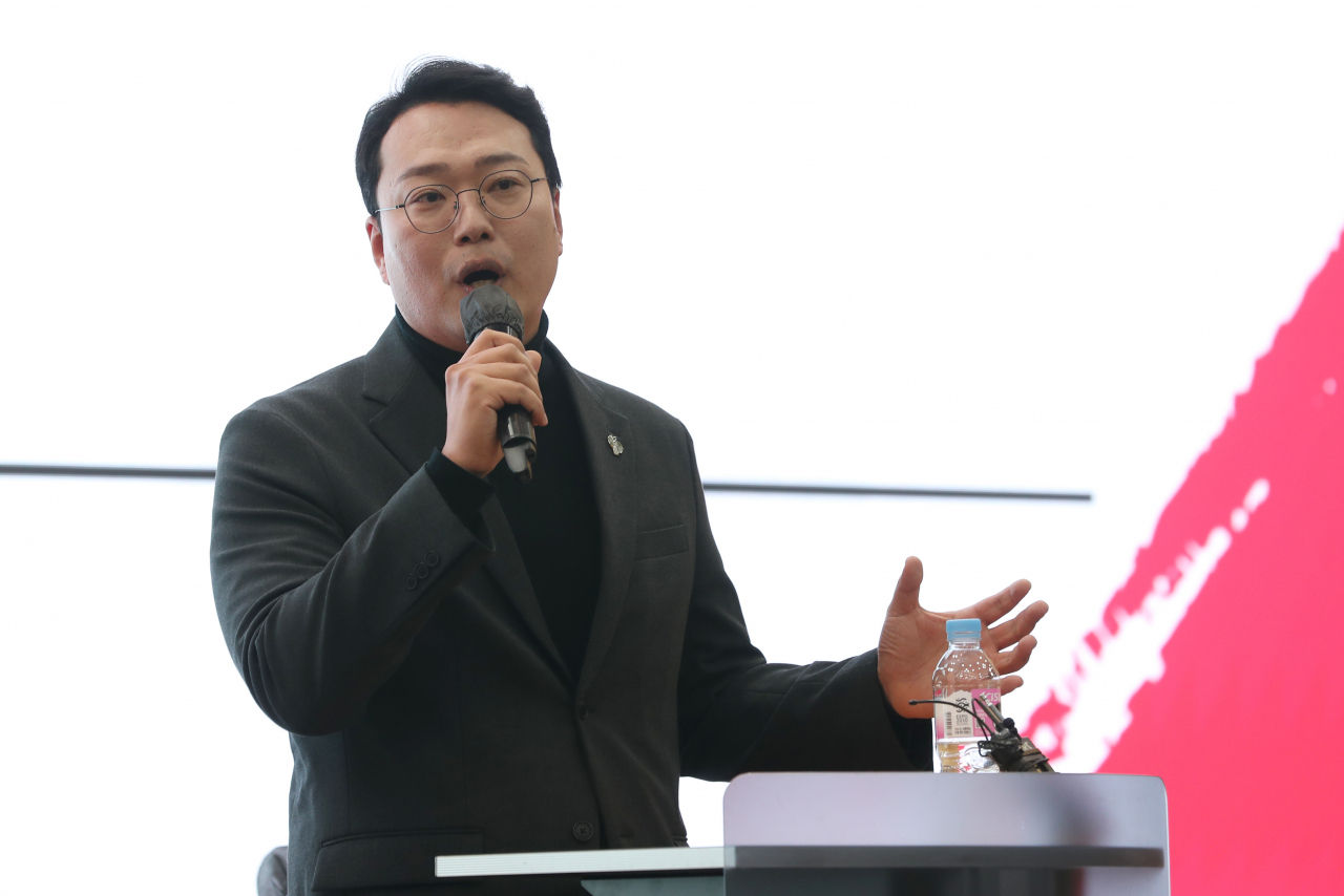 국민의힘 천하람 당 대표 후보가 18일 대구 엑스코에서 열린 국민의힘바로세우기(국바세) 토크콘서트에서 발언하고 있다. [연합]