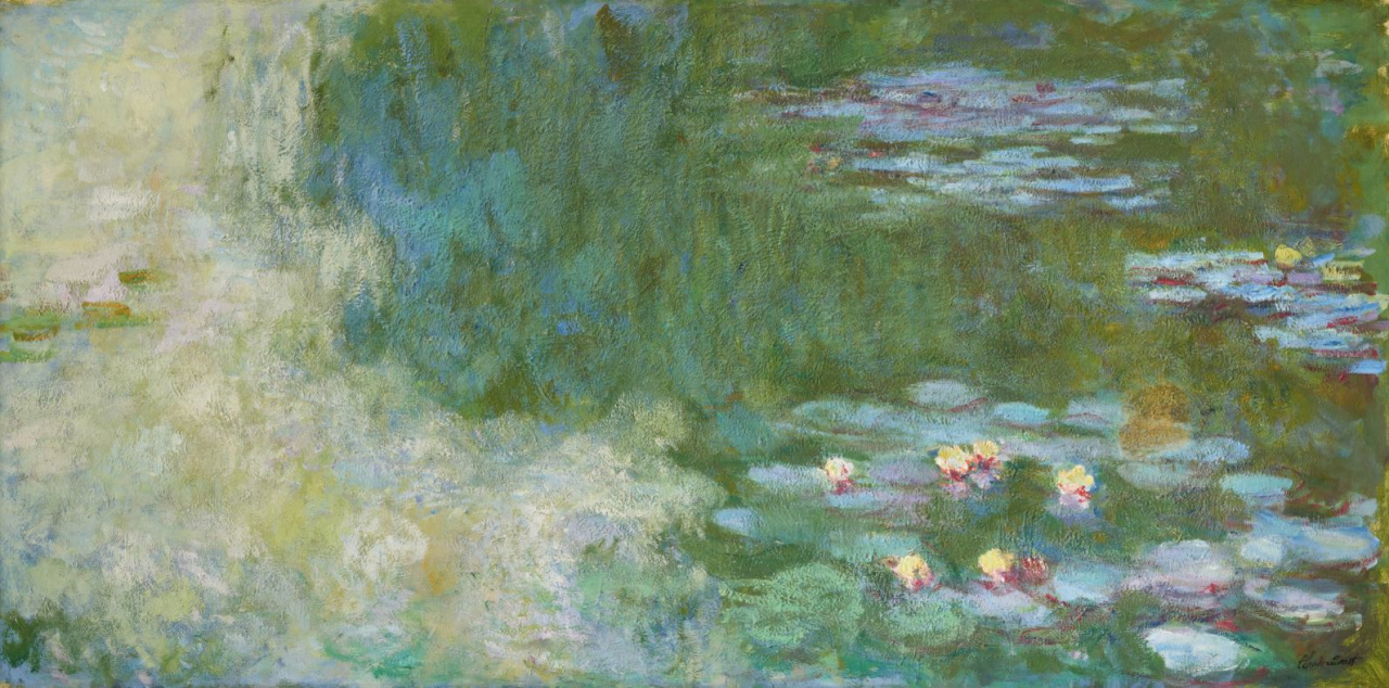 클로드 모네, 수련이 있는 연못, 1917-1920, 캔버스에 유채, 100x200.5cm, 국립현대미술관 이건희컬렉션 [MMCA 제공]