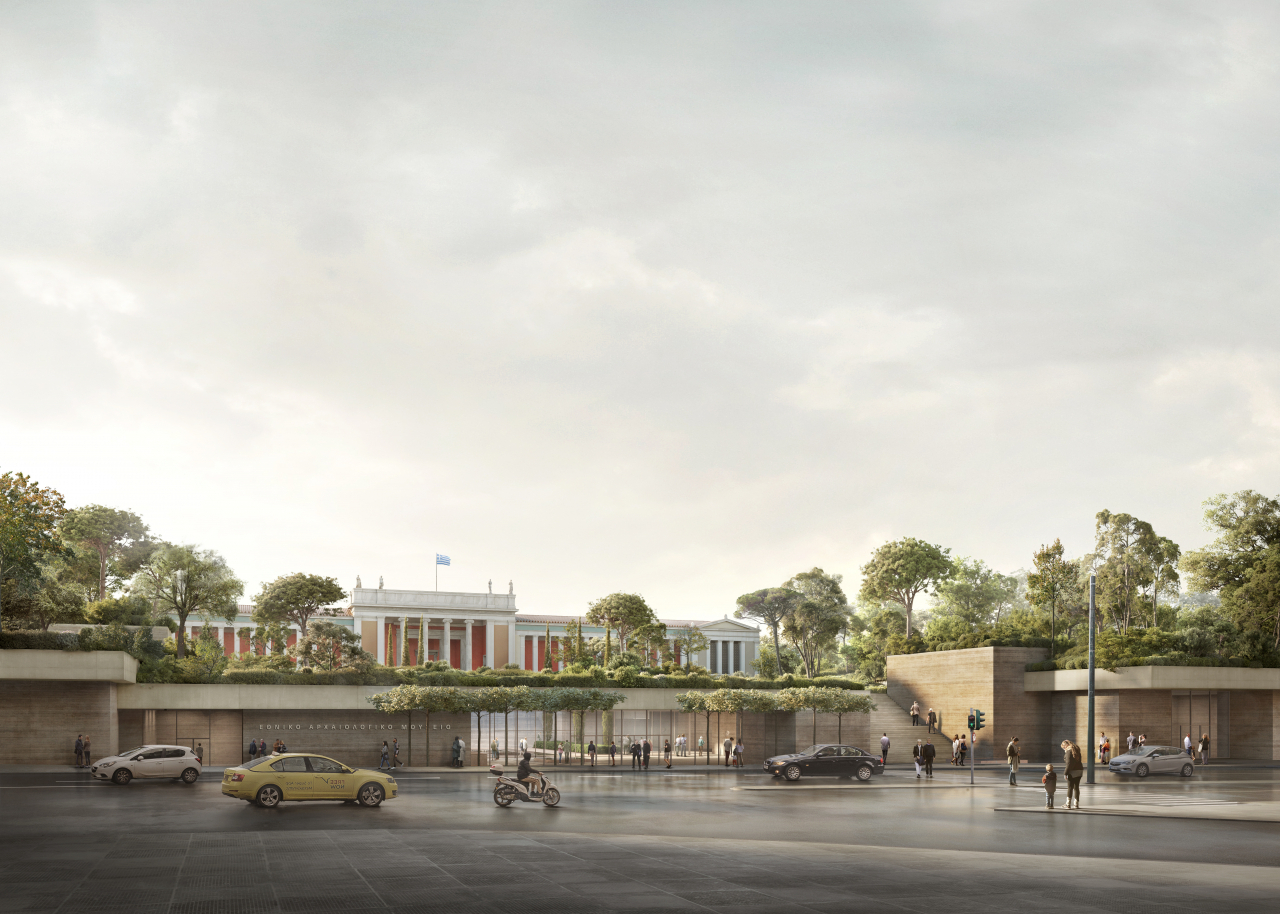 A street view rendering of the National Archaeological Museum‘s new complex in Athens, Greece. &copy; Filippo Bolognese Images