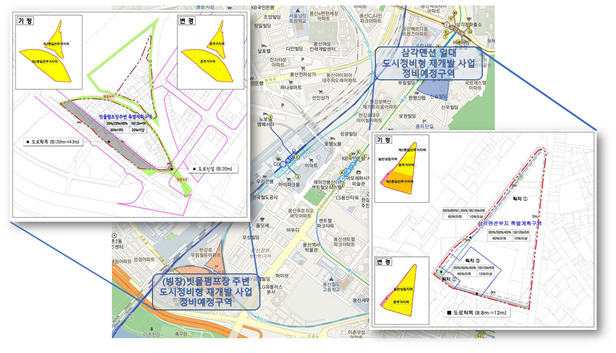 빙창 빗물펌프장 주변 및 삼각맨션 일대 위치도 [용산구 제공]