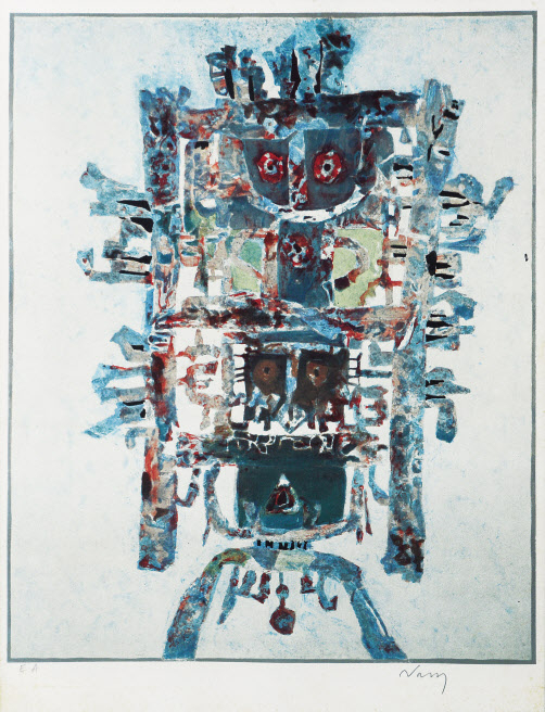 남관, 대화, 석판화(E.A.), 57.5&times;46.5cm