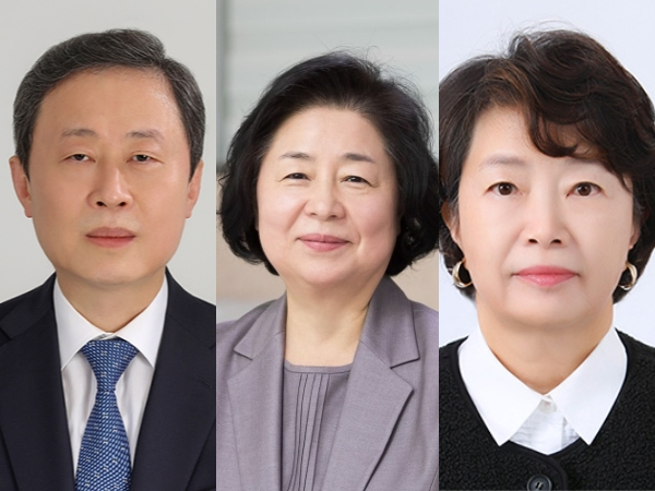 KB금융지주 사외이사후보추천위원회가 추천한 김성용(왼쪽부터) 성균관대 법학전문대학원 교수, 여정성 서울대 소비자학과 교수, 조화준 메르세데스벤츠파이낸셜서비스코리아 상근감사
