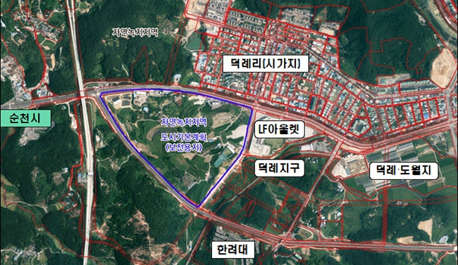 정현복 전 광양시장 재임 시절 추진한 택지개발 예상 위치도.