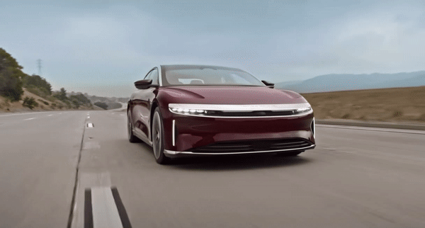 미국 전기차 스타트업 루시드가 생산하는 고급 전기차 세단 '에어'의 모습. [유튜브 'Lucid Motors' 채널 캡처]