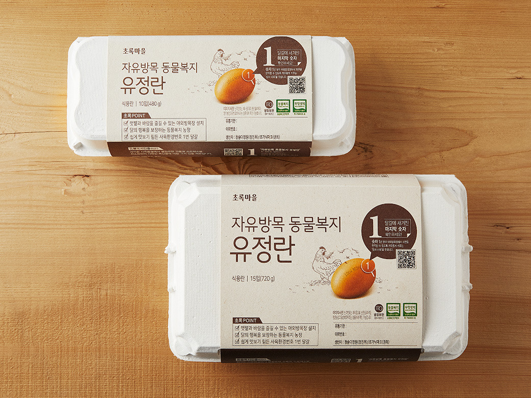 초록마을의 한 자유방목 달걀 제품. [초록마을 제공]