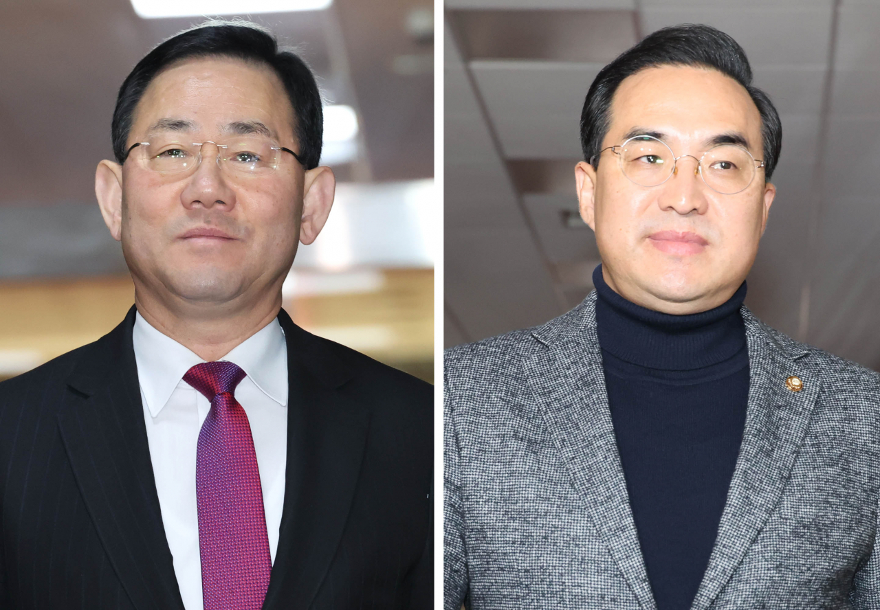 주호영 국민의힘 원내대표(왼쪽)와 박홍근 더불어민주당 원내대표[연합]